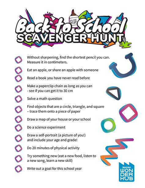 00 Word Document File This is a great icebreaker to use during the first week of school. . School scavenger hunt for students